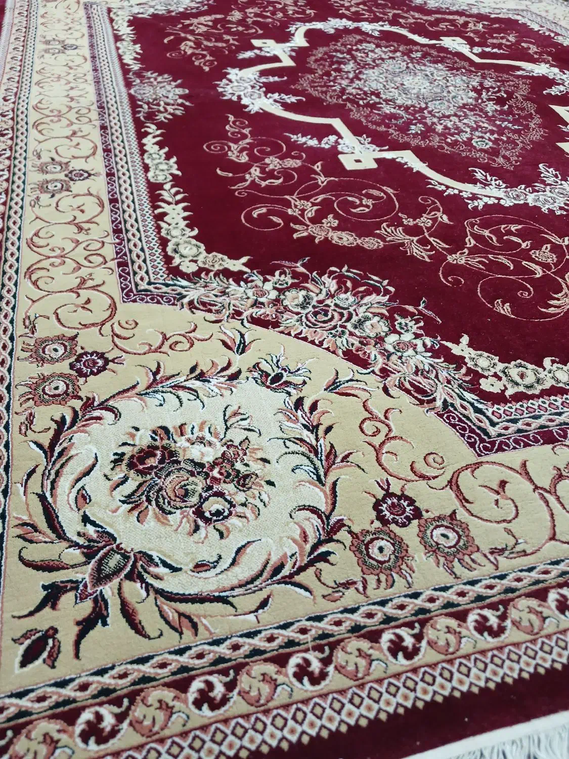 یک جفت فرش ۱۲متری زرشکی|فرش|لنجان, |دیوار