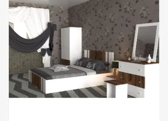 سرویس خواب دو نفره کامل ام دی اف، کمد، دراور|تخت و سرویس خواب|زنجان, |دیوار