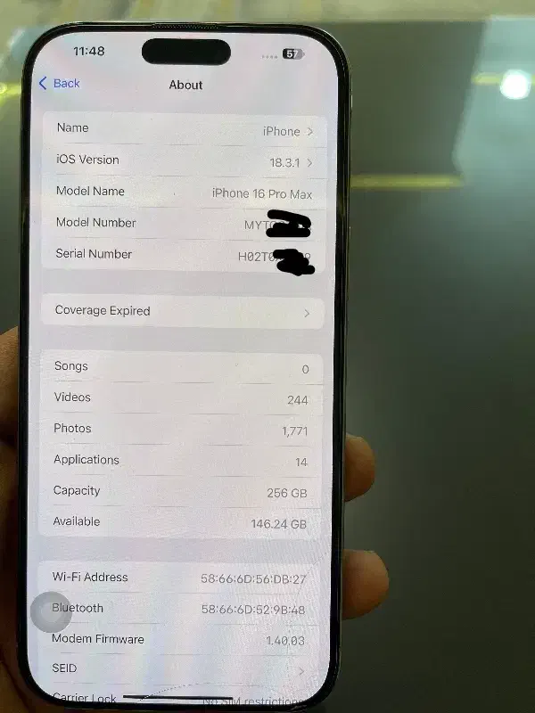 آیفون 16 پرومکس zaa 256g|موبایل|فردیس, شهرک شهید حسینی|دیوار