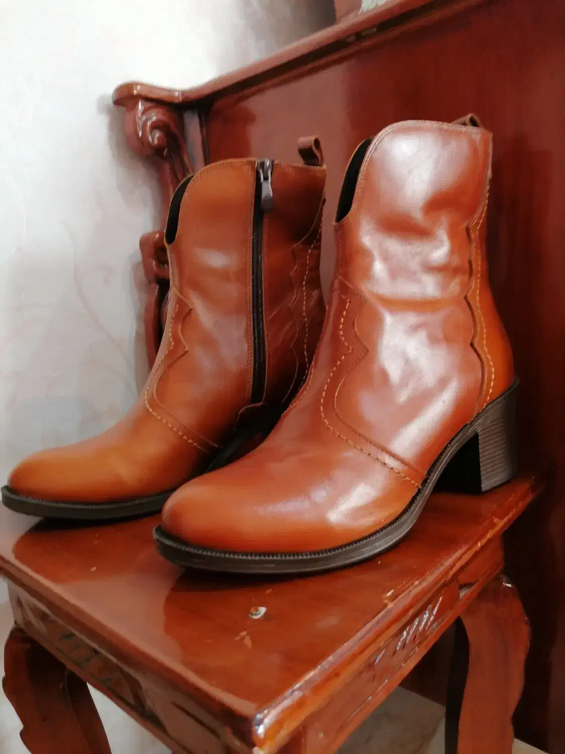 بوت. نیم بوت. چرم طبیعی. عسلی 39|کیف، کفش، کمربند|تهران, هفت حوض|دیوار