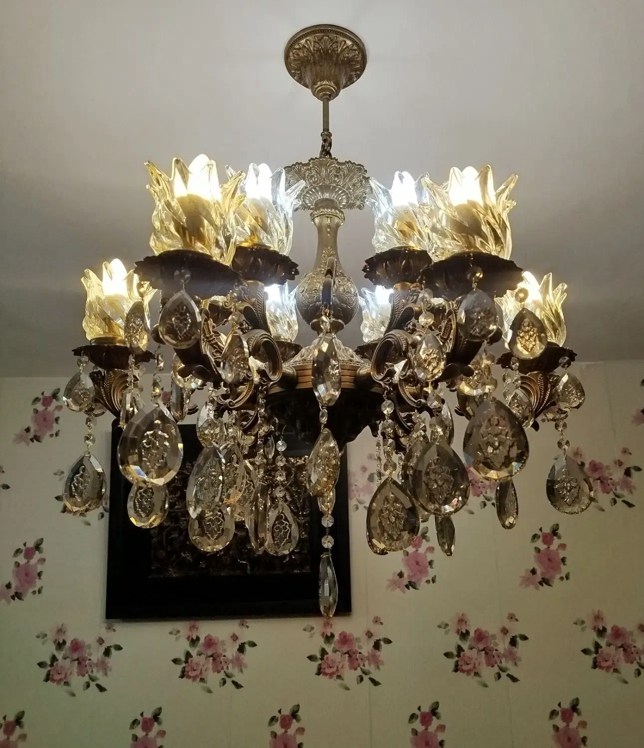 لوستر ۶ شاخه ۱۲ شعله|لوستر و چراغ آویز|زنجان, |دیوار