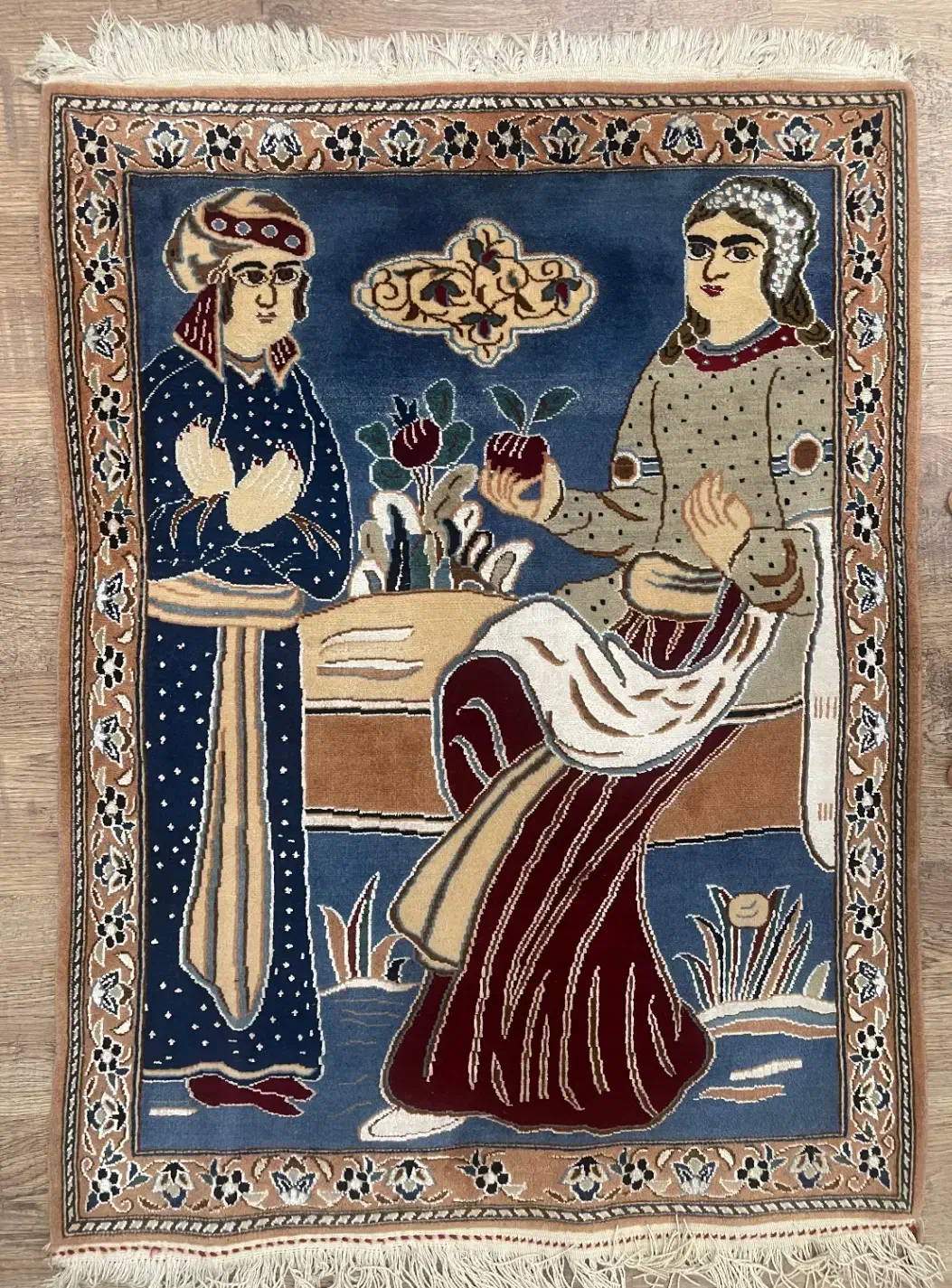 تابلو قدیمی نایین کرک و ابریشم|تابلو فرش|تهران, کرمان|دیوار