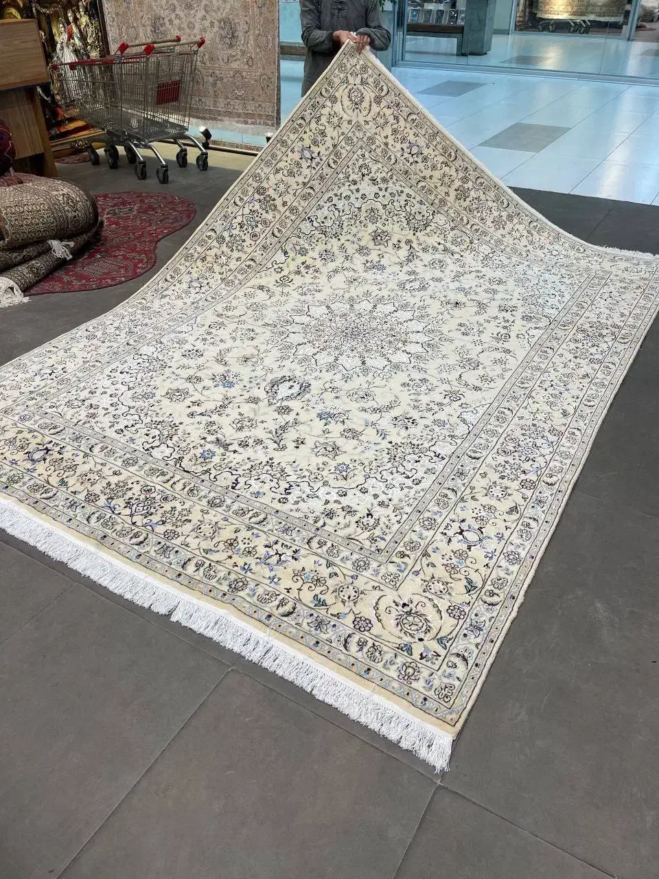 فرش دستباف (بساک) جفت ۹ متری ۹ لا کرک ابریشم|فرش|مشکین‌دشت, |دیوار