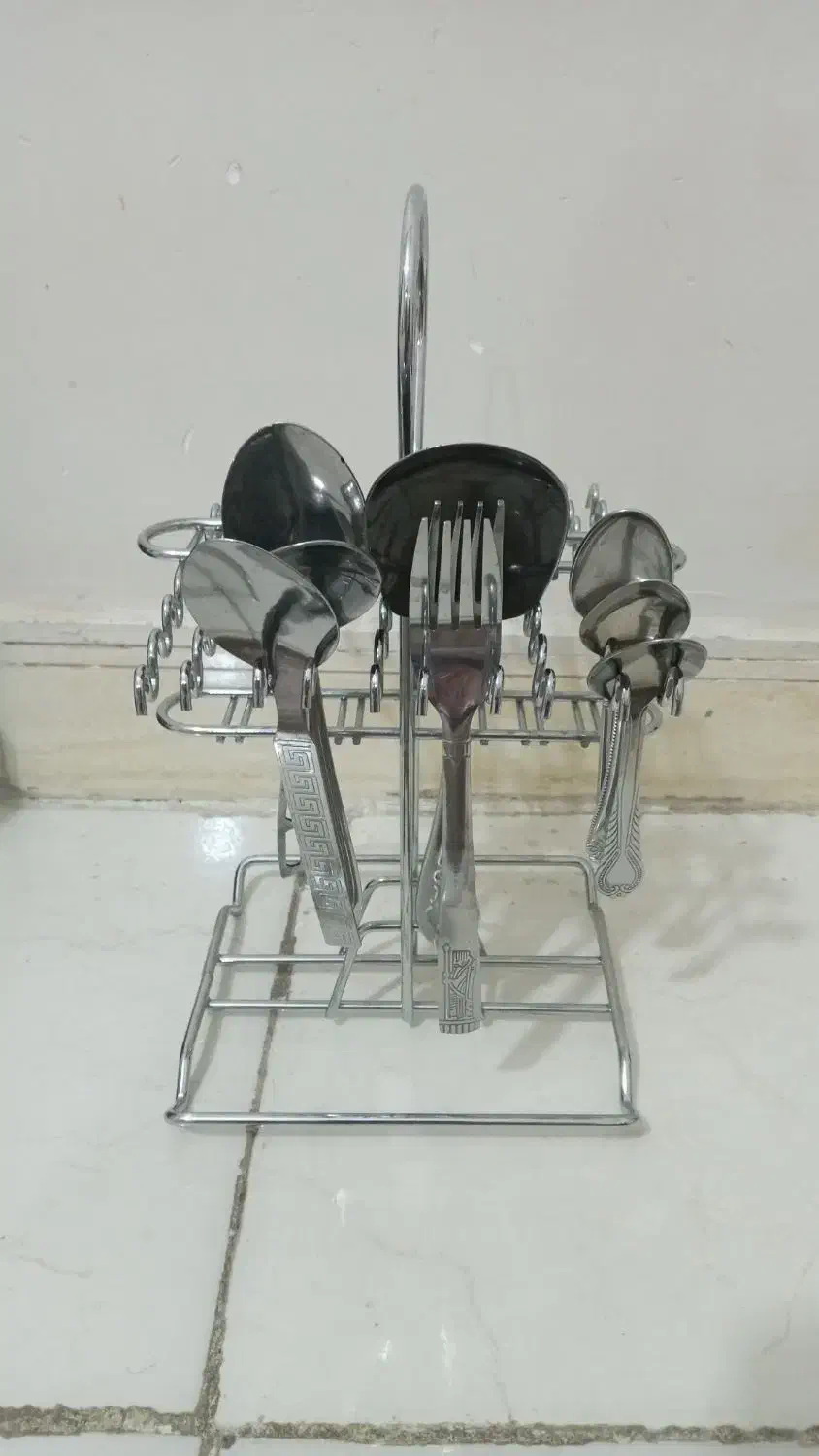 استند قاشق چنگال استیل|آبچکان و نظمدهنده ظروف|فردوسیه, |دیوار