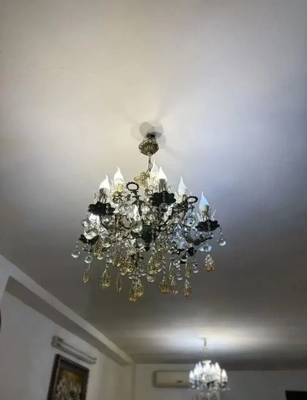 ۲عدد لوستر ۱عدد دیواری برنز نونو|لوستر و چراغ آویز|تهران, گلستان (شهرک راه آهن)|دیوار