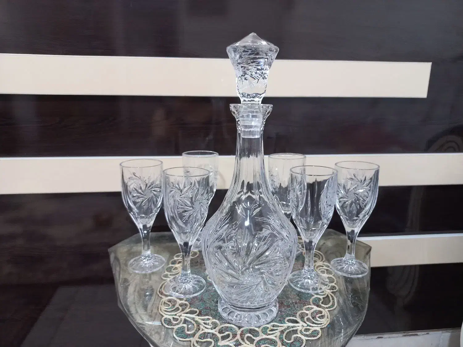 تنگ و گیلاس کریستال|ظروف سرو و پذیرایی|رباطکریم, رباطکریم|دیوار