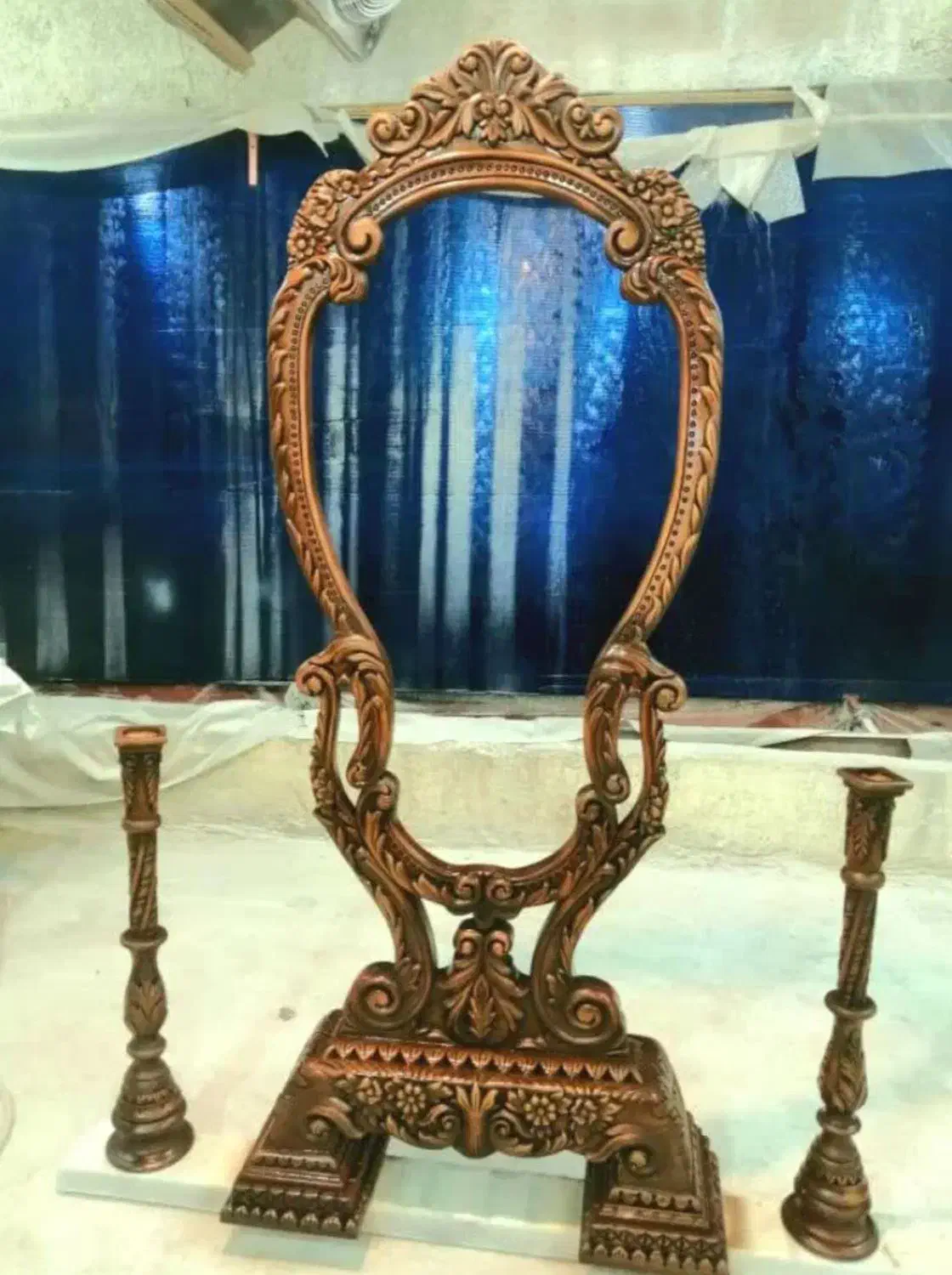 قاب آینه چوبی از تولید به مصرف|کتابخانه، شلف، قفسه‌های دیواری|مشکین‌دشت, |دیوار