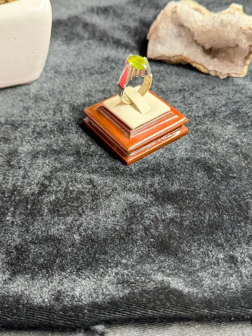 انگشتر نقره دست ساز با سنگ زبرجد|جواهرات|خوی, |دیوار