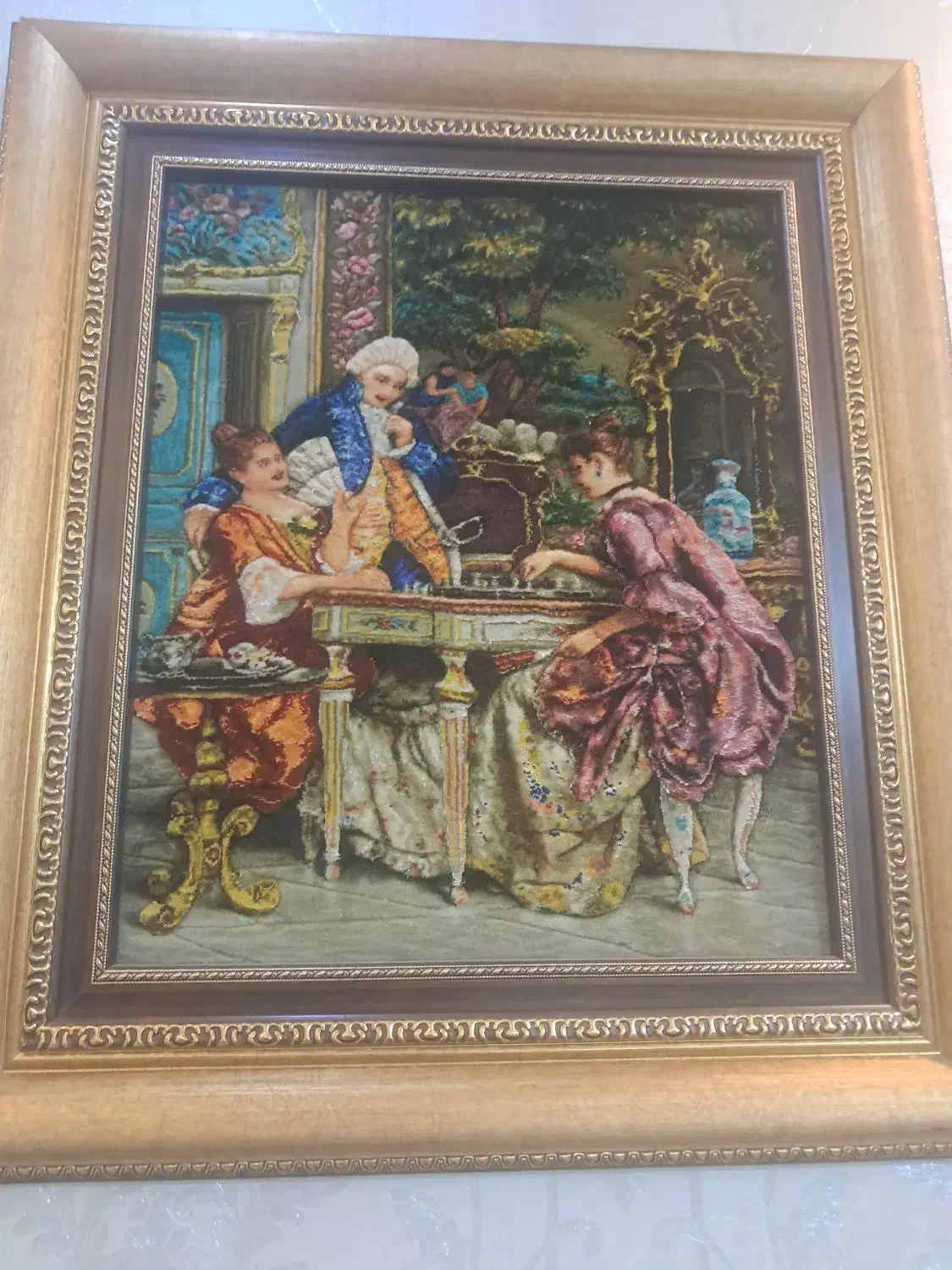 تابلو فرش شطرنج باز اصل تبریز|تابلو فرش|اصفهان, امیرعرب|دیوار