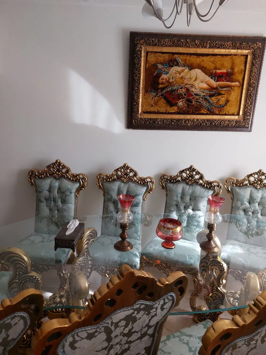 مبلمان استیل ۷نفره با ناهار خوری ۸نفره ۲میزبان|مبلمان خانگی و میز عسلی|تهران, هروی|دیوار