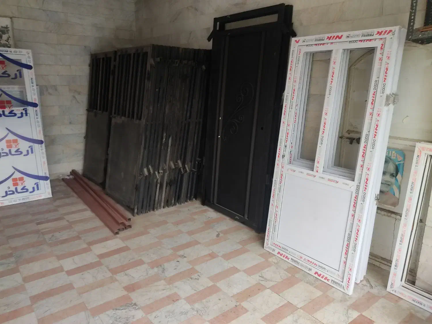 درب و پنجره دو جداره پی وی سی ،درب نفر رو ،اطاقی|مصالح و تجهیزات ساختمان|رشت, پیرکلاچای|دیوار