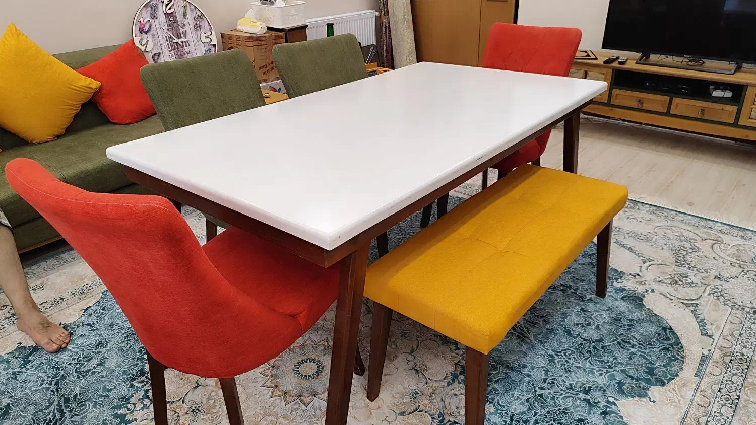 نهار خوری شش نفره|میز و صندلی غذاخوری|مریوان, |دیوار