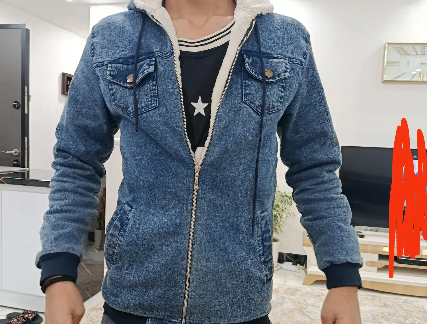 کت لی خارجی داخل پشمی نونو|لباس|قروه, |دیوار