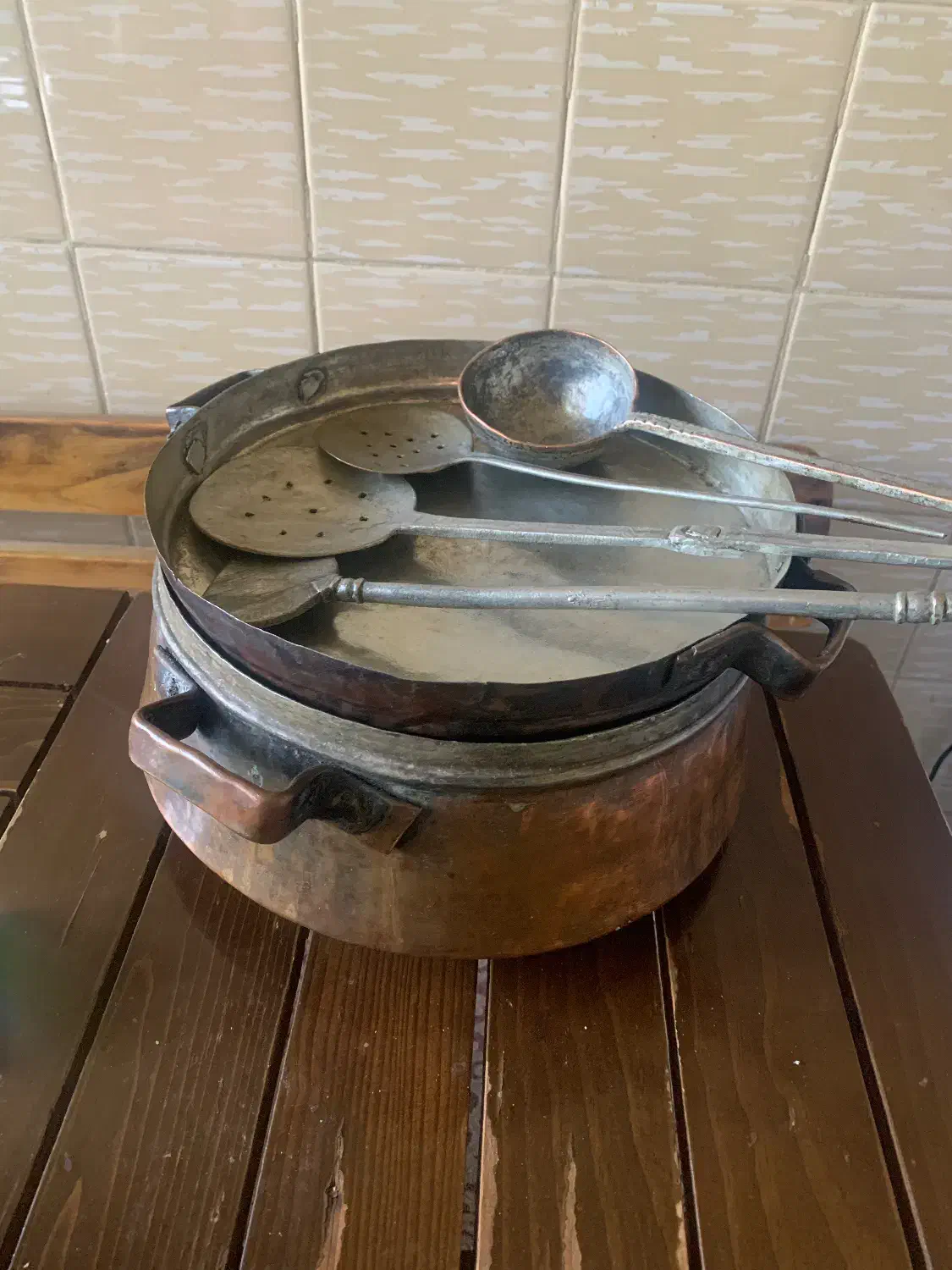 دیگ مسی انتیک|کلکسیون اشیاء عتیقه|تهران, شهرک امید|دیوار