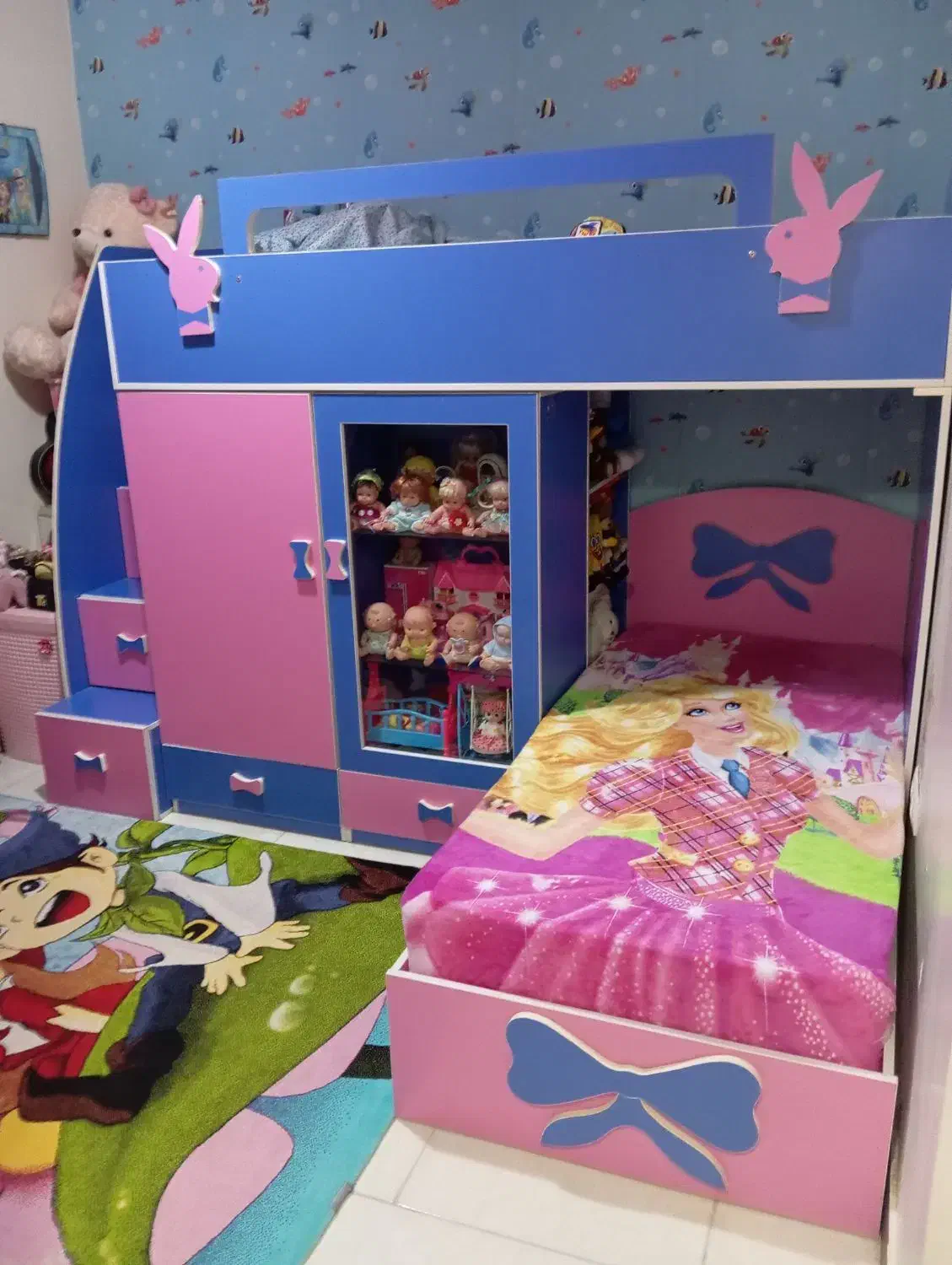 تخت خواب دو طبقه مناسب کودک ونوجوان|تخت و سرویس خواب|قدس, شهرقدس|دیوار