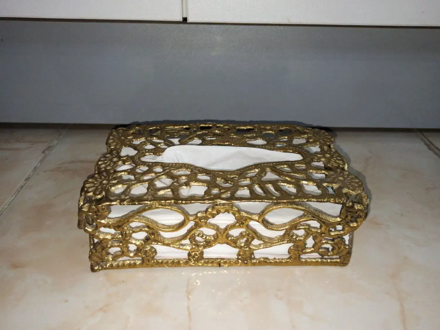 ست دکوری فلزی کلاسیک (سطل زباله + جا دستمال)|صنایع دستی و سایر لوازم تزئینی|رباط‌کریم, رباط‌کریم|دیوار