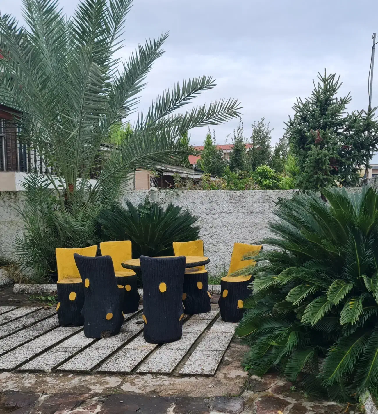 میز و صندلی ۶ نفره سالم بتنی|میز و صندلی غذاخوری|چمستان, |دیوار