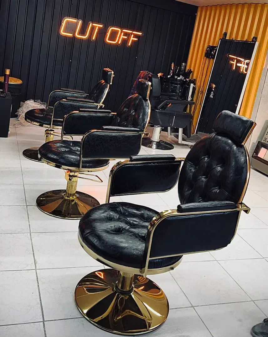 فروش صندلی کپ آرایشگاهی چرم آلگرو طلایی|آرایشگاه و سالنهای زیبایی|مبارکه, |دیوار