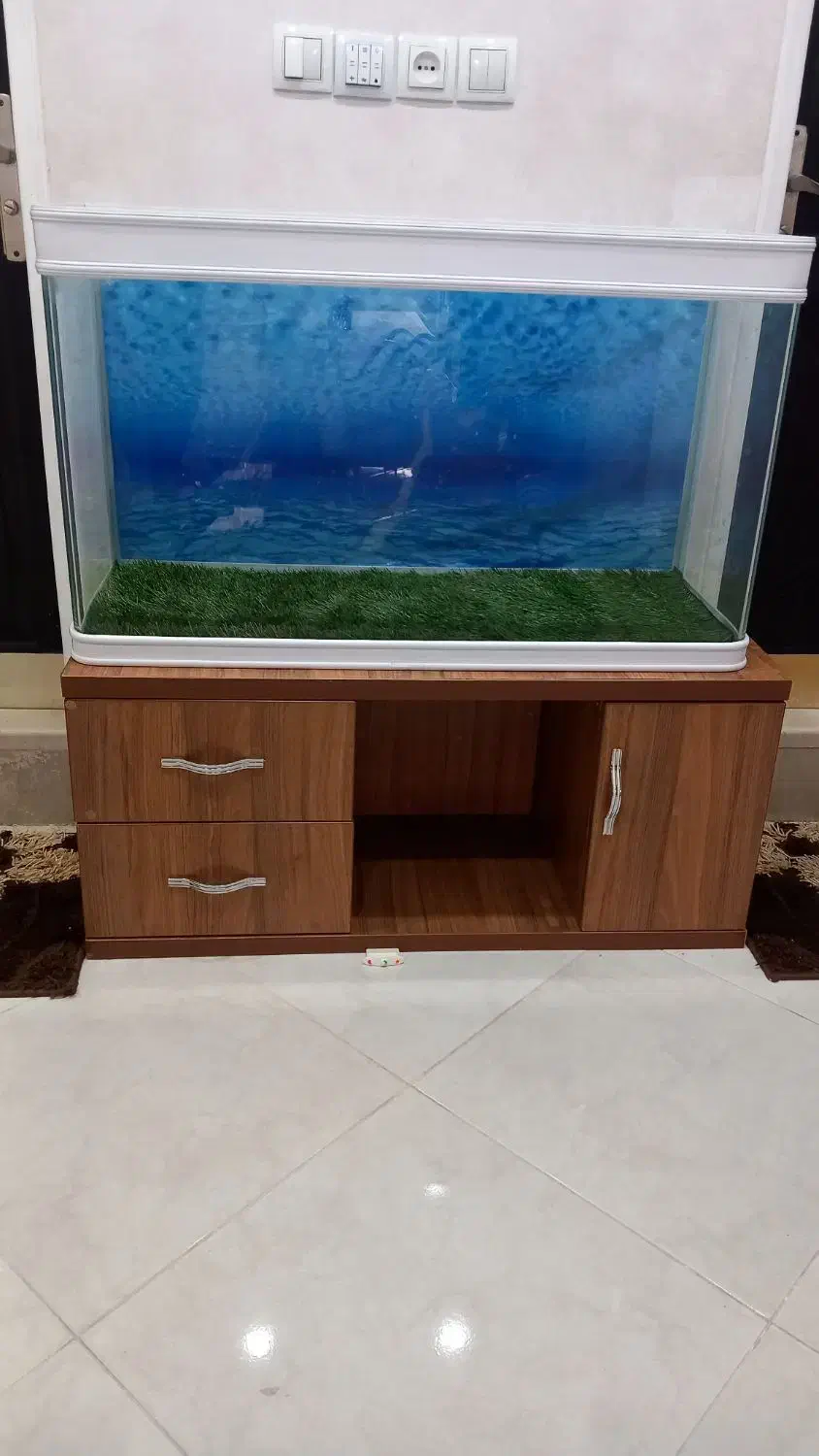 دوتا آکواریوم ۱متری شرکتی ومعمولی با کلیه وسایل|ماهی|بروجرد, |دیوار