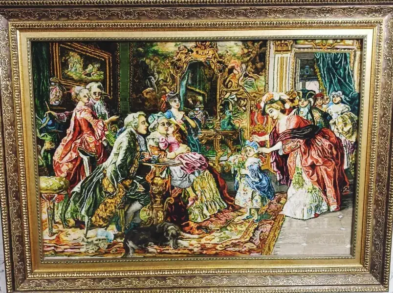 تابلو فرش چله ابریشم دست باف درجه یک بافت قوی|تابلو فرش|خرمآباد, |دیوار