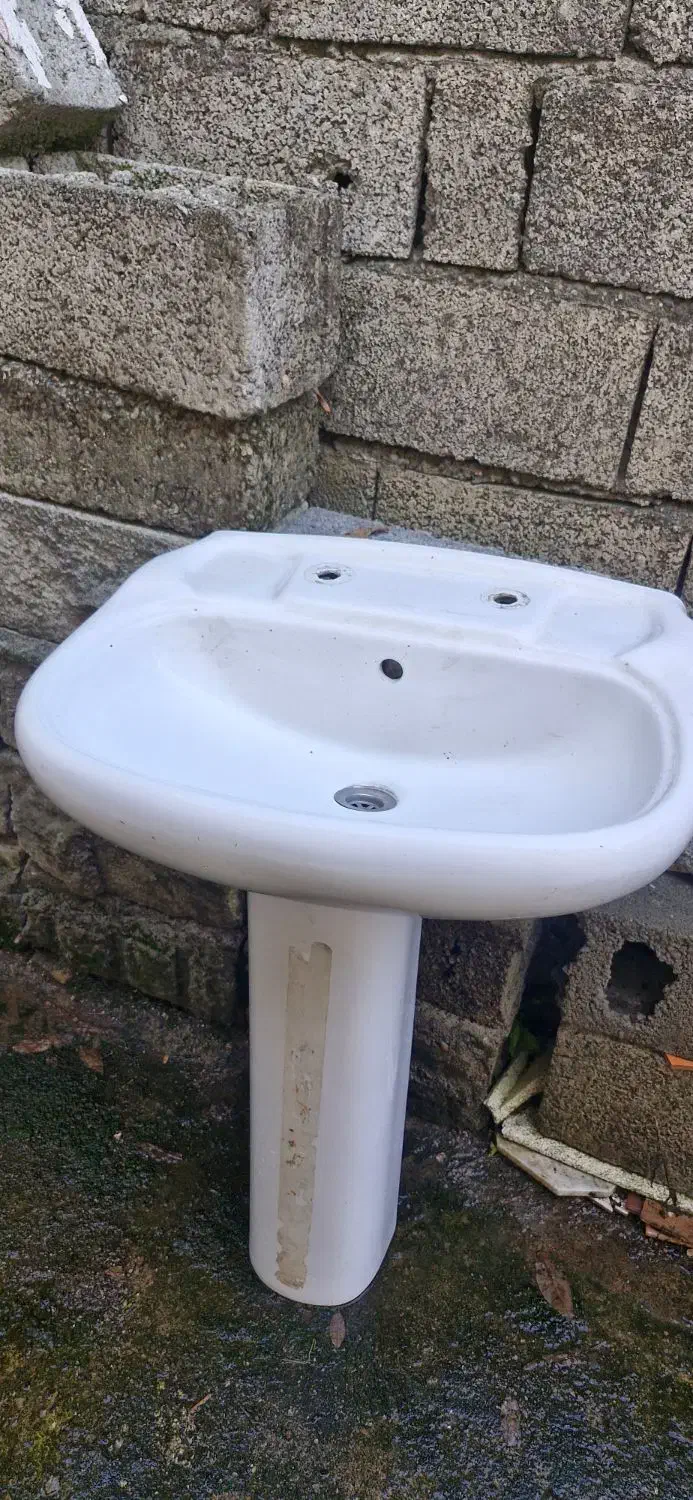 روشویی سرامیکی با پایه|لوازم سرویس بهداشتی|تنکابن, |دیوار