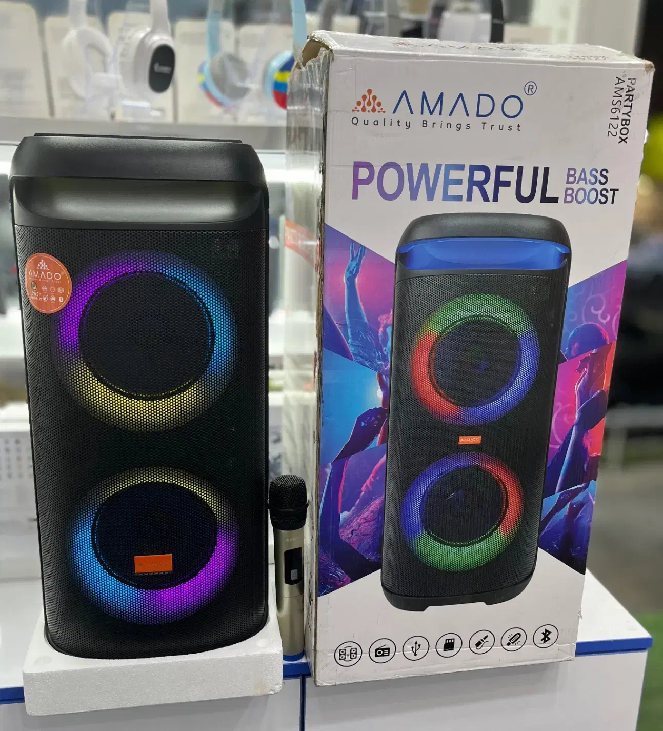 اسپیکر پارتی باکس amado 6122|سیستم صوتی خانگی|رشت, بازار|دیوار