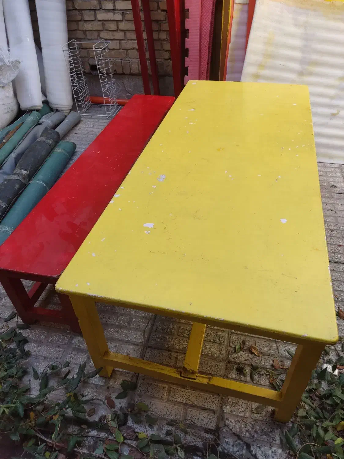 میز mdf پایه فلزی، میزو نیمکت چوبی، تجهیزات مهد|میز تحریر و کامپیوتر|فولادشهر, A4|دیوار