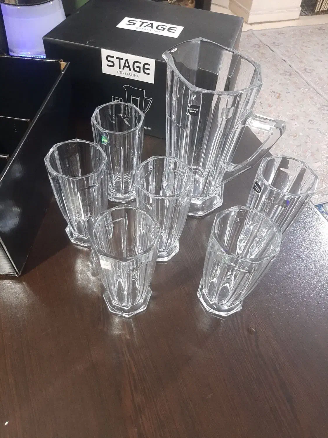 ۲ دست پارچ و لیوان نو با کارتن و ست گل پنبه|ظروف سرو و پذیرایی|ری, سیزده آبان|دیوار