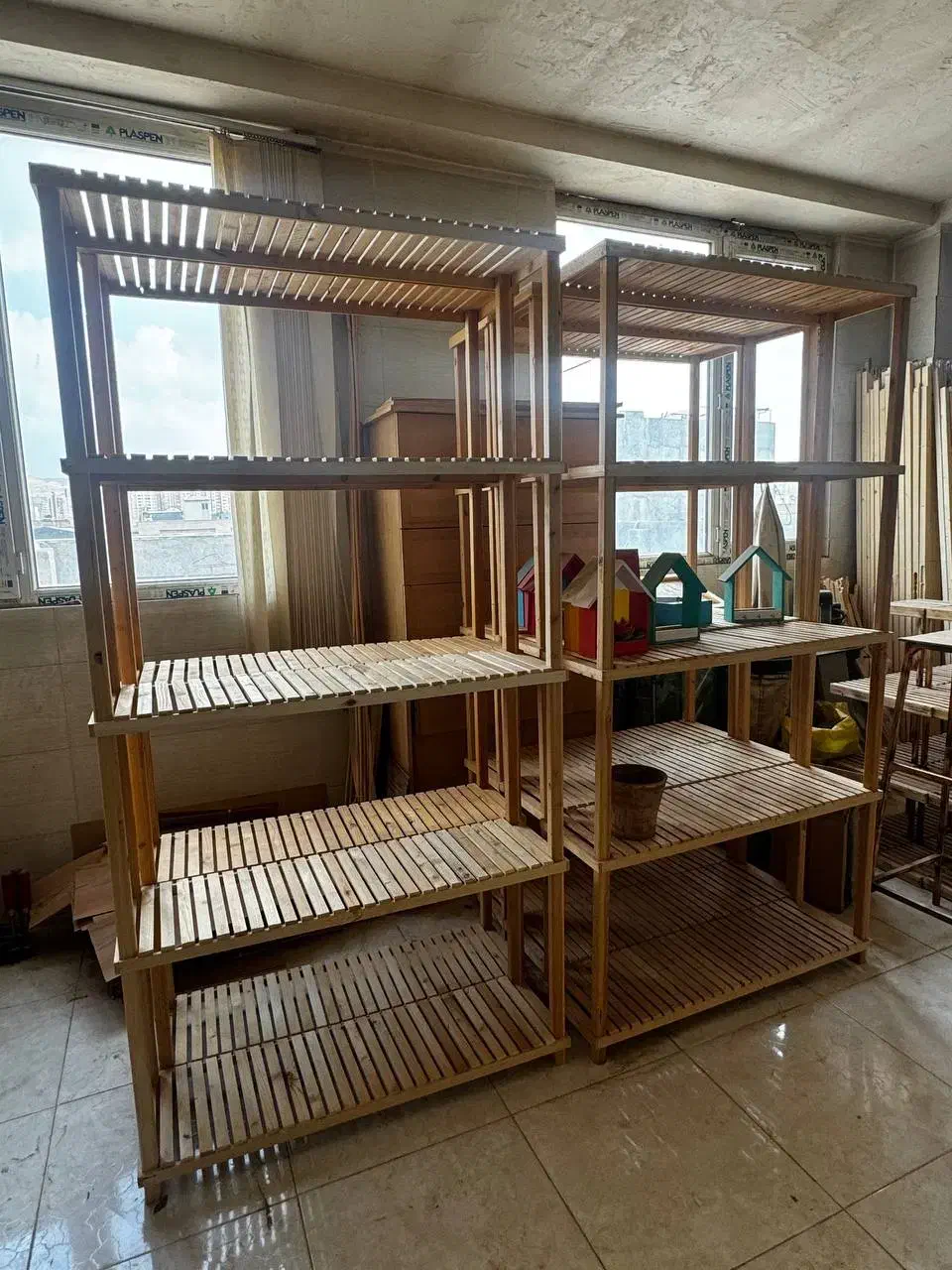 قفسه چوبی|کتابخانه، شلف، قفسه‌های دیواری|زنجان, |دیوار