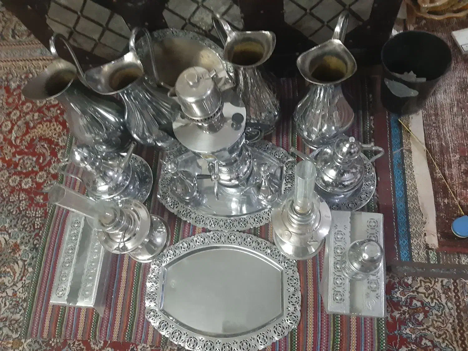 ۲۰قلم وسیله برنزی ۶۰ساله نو|کلکسیون اشیاء عتیقه|ابریشم, |دیوار