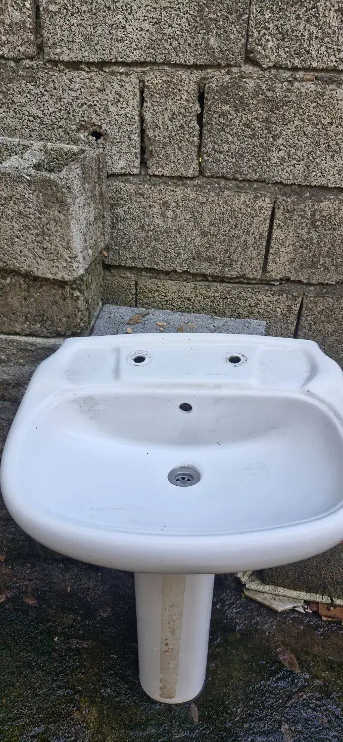 روشویی سرامیکی با پایه|لوازم سرویس بهداشتی|تنکابن, |دیوار