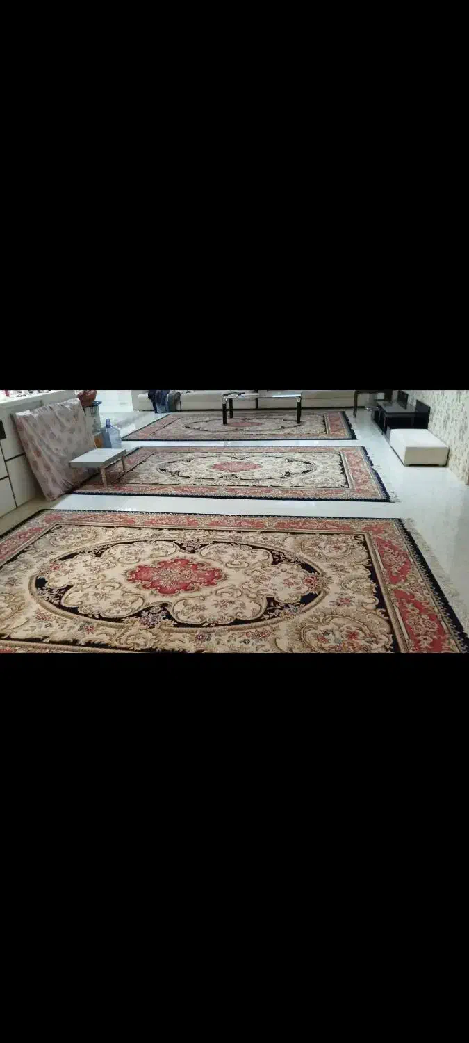 فرش ستاره کویر یزد دو عدد 6متری 1 عدد 9متری|فرش|کرمانشاه, |دیوار