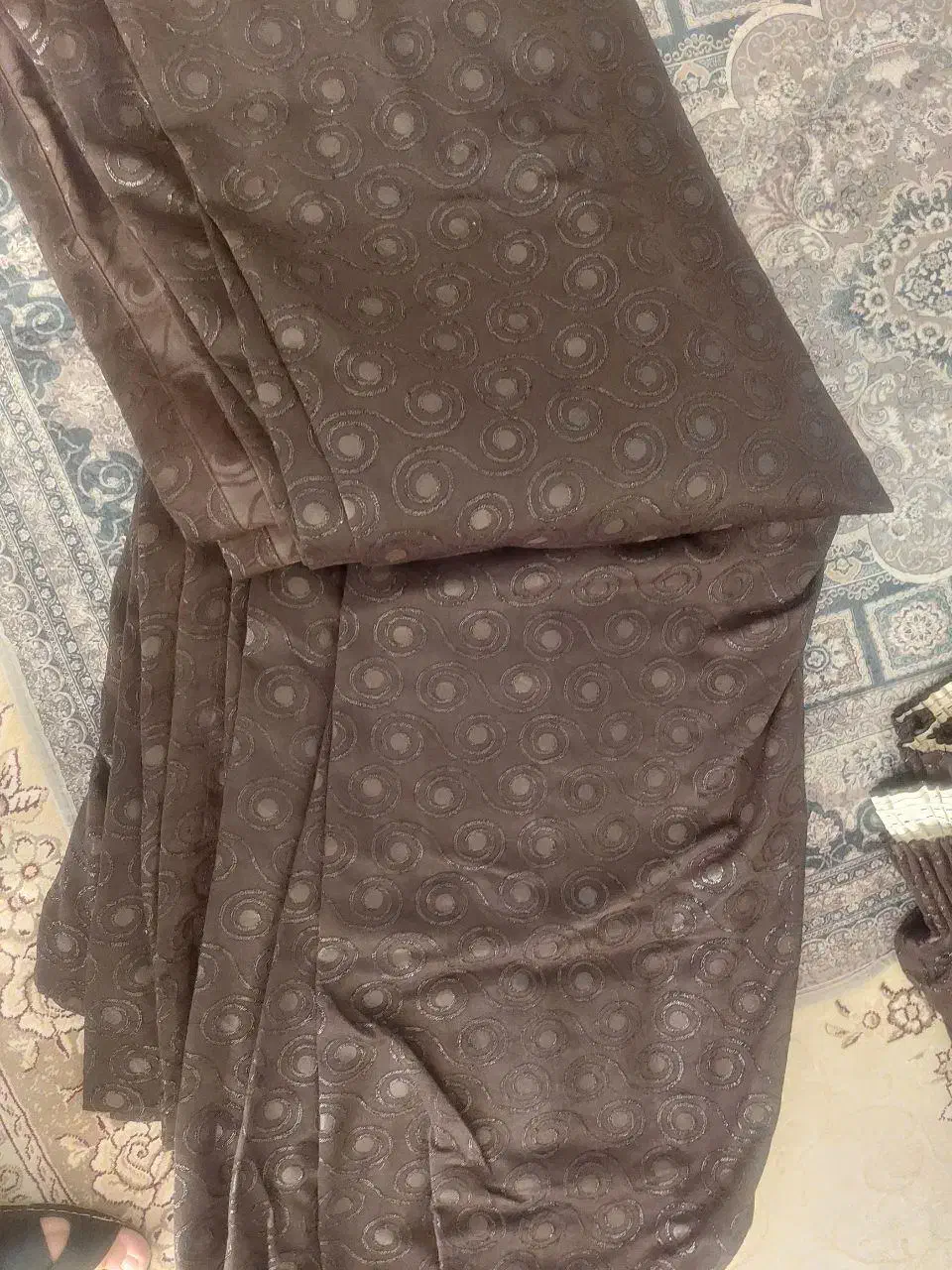 پرده کلفت قهوه ای تیره|پرده، رانر، رومیزی|فردوس (خراسان), |دیوار