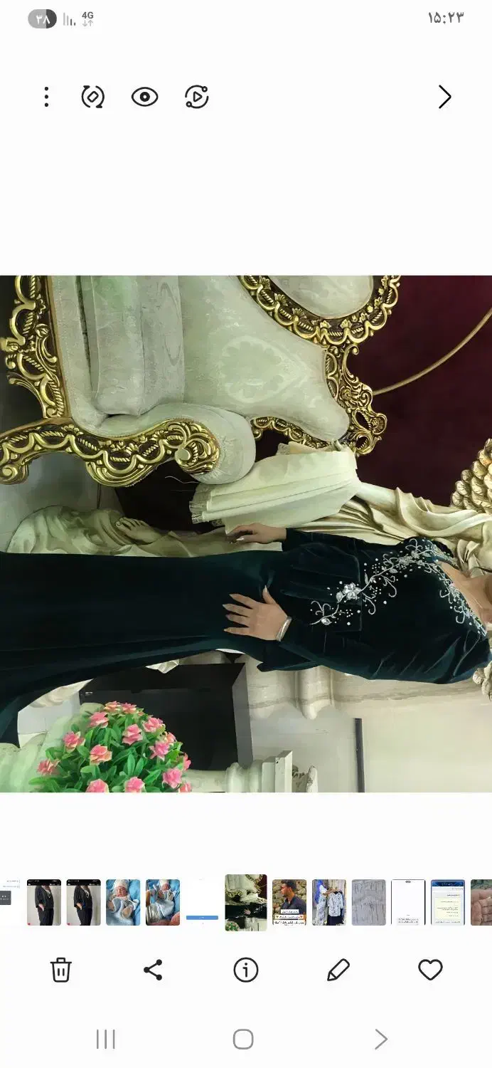 لباس مجلسی مخمل سبز زمردی|لباس|رباطکریم, رباطکریم|دیوار