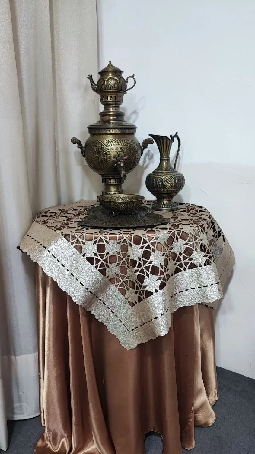 ست تزیینی سماور قوری برنجی اصل سنگین|صنایع دستی و سایر لوازم تزئینی|مشهد, رده|دیوار