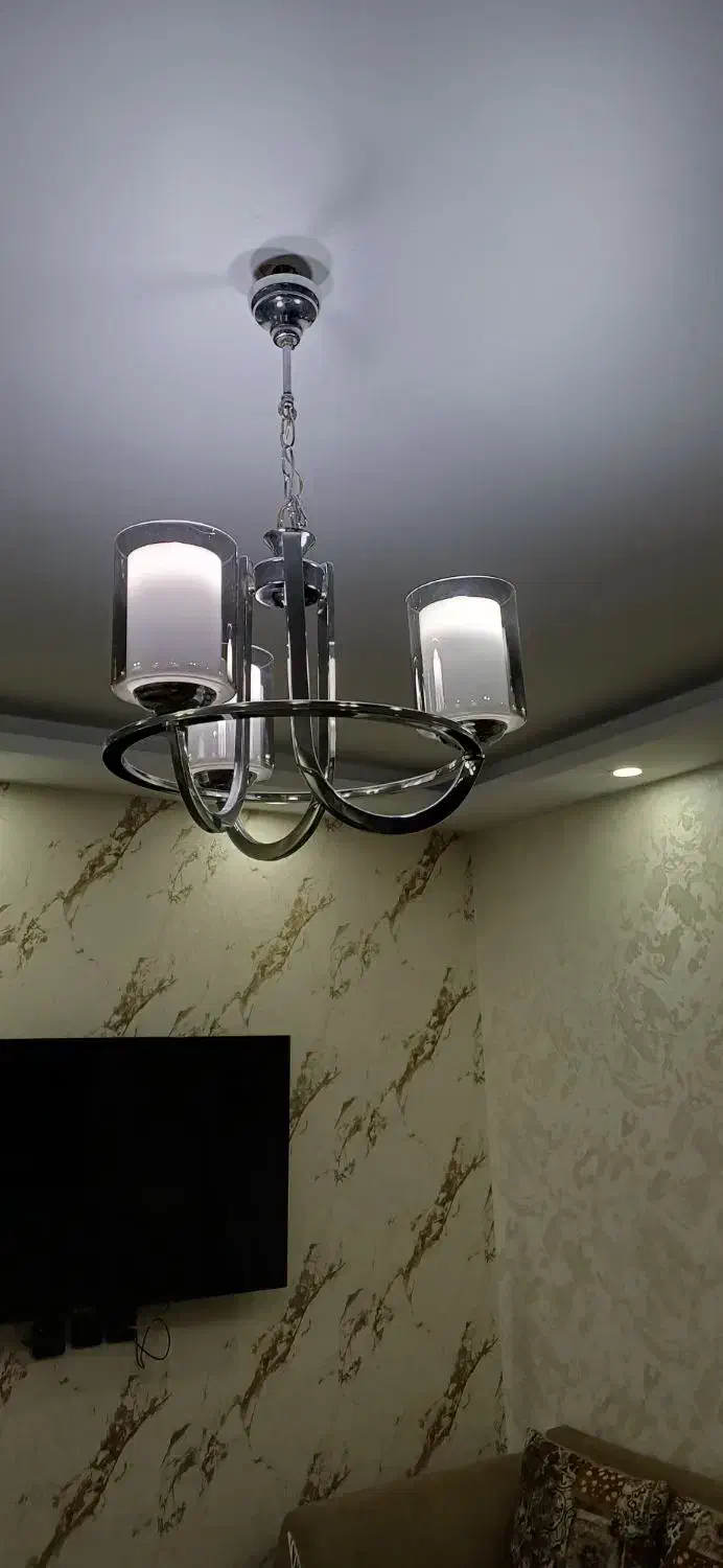 لوستر تمام استیل درحد نو|لوستر و چراغ آویز|تهران, اسفندیاری|دیوار