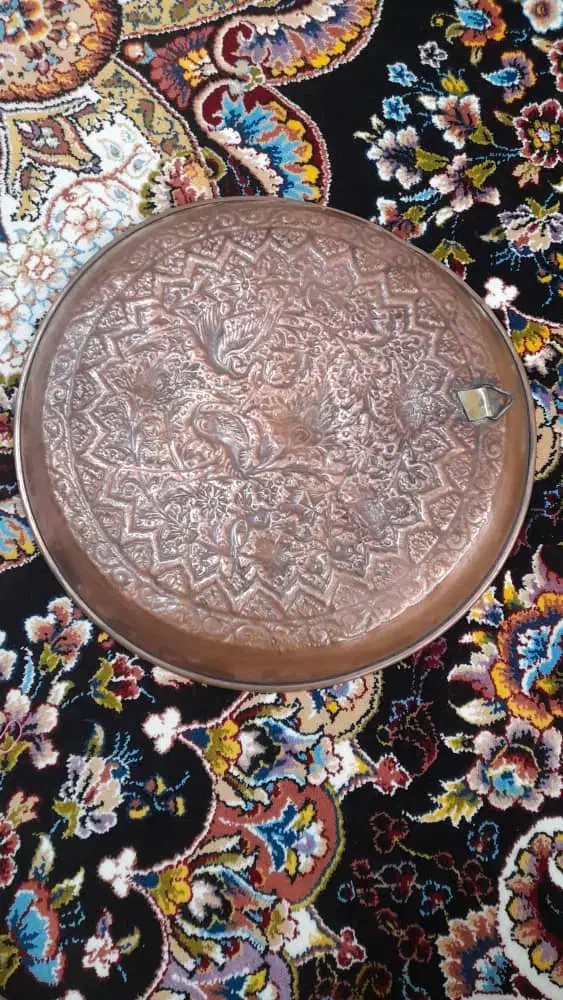 سینی  مسی  دیواری|کلکسیون اشیاء عتیقه|رشت, بلوار گیلان|دیوار
