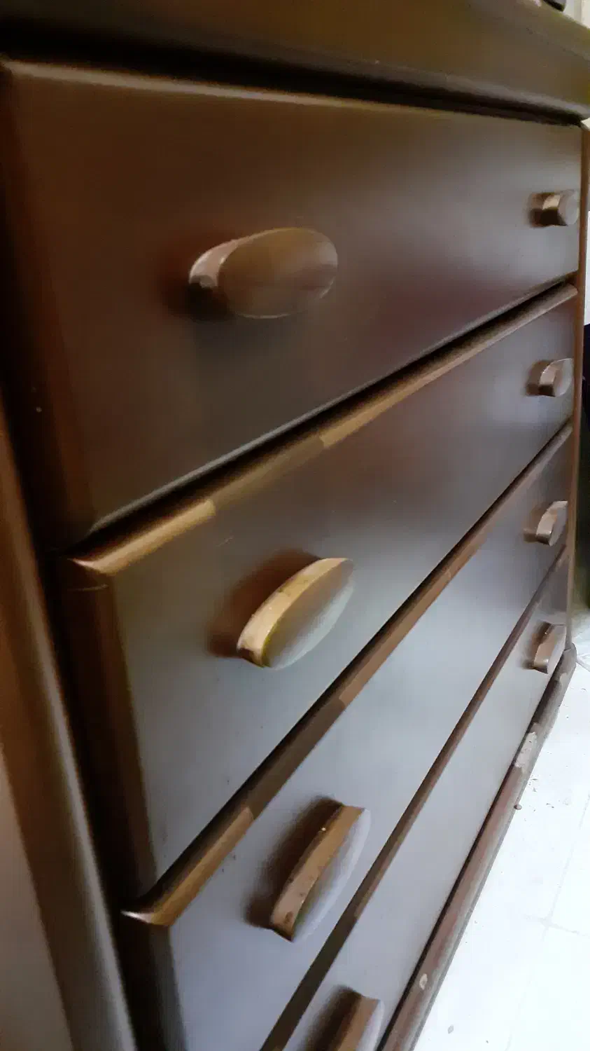 دراور چوبی چهار کشویی ریلی|جاکفشی، کمد، دراور|رشت, کوی مهر|دیوار