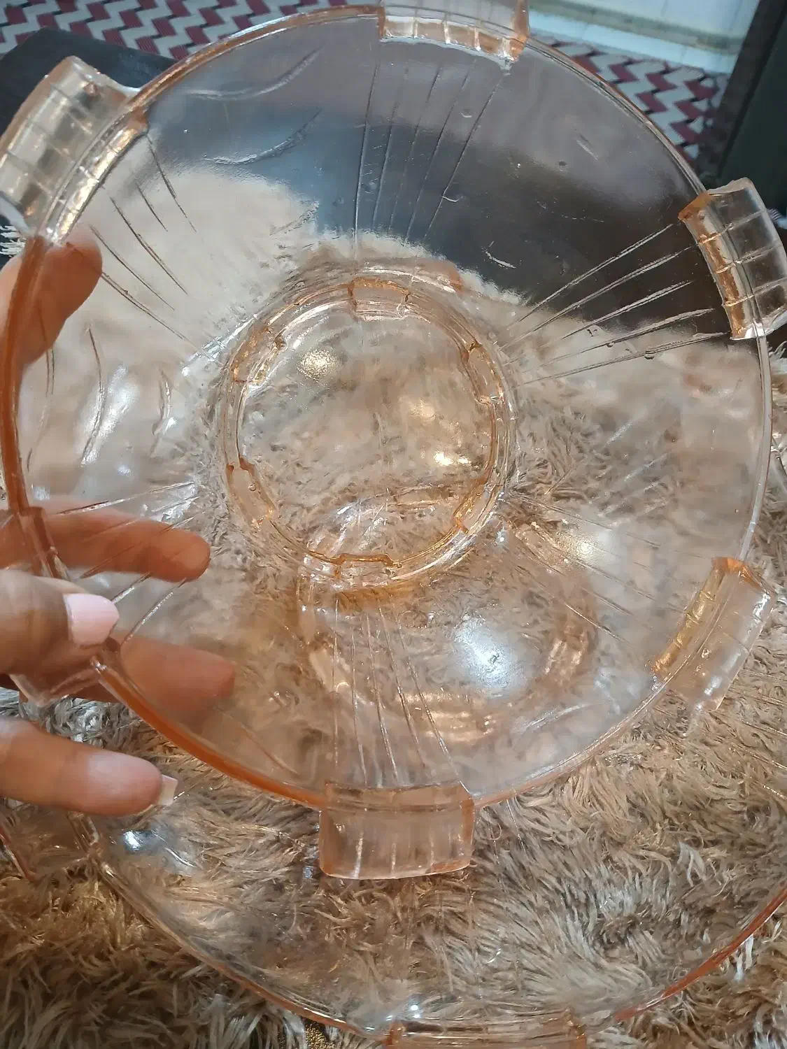 کریستال اصل چک صورتی رنگ|ظروف سرو و پذیرایی|ری, منصوریه منگل|دیوار