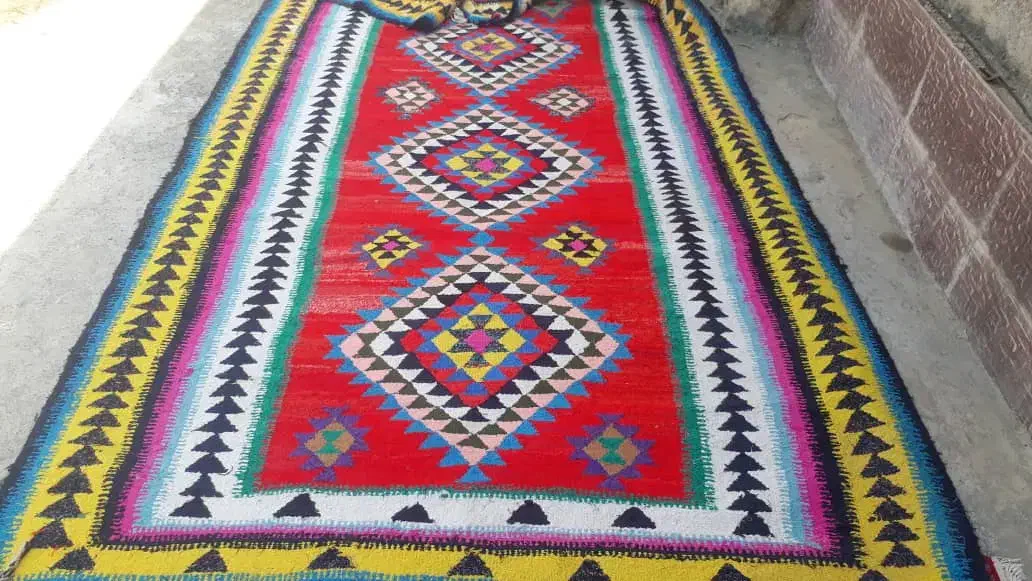گلیم دست باف جنس کاموا|گلیم، جاجیم، گبه|دره شهر, |دیوار