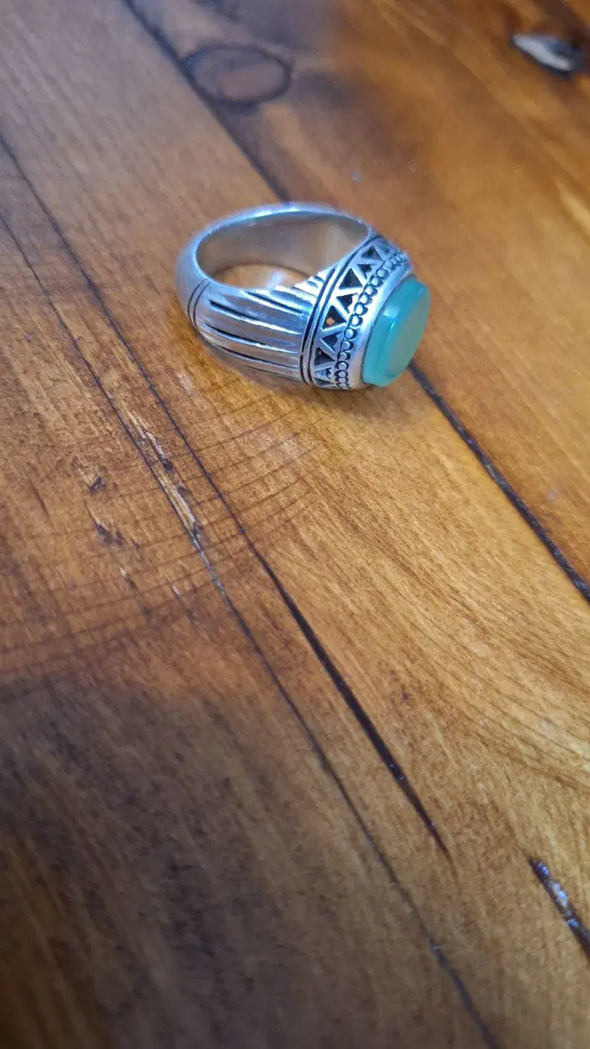 انگشتر قدیمی کار دست ،نگین عقیق سبز|جواهرات|سبزوار, توحیدشهر|دیوار