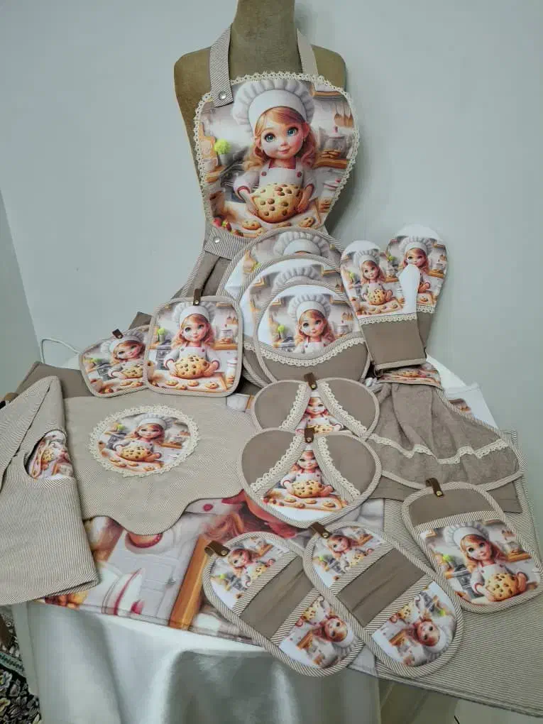 سرویس آشپزخانه دختر شیرینیپز|سفره، حوله، دستمال آشپزخانه|تهران, هاشمی|دیوار