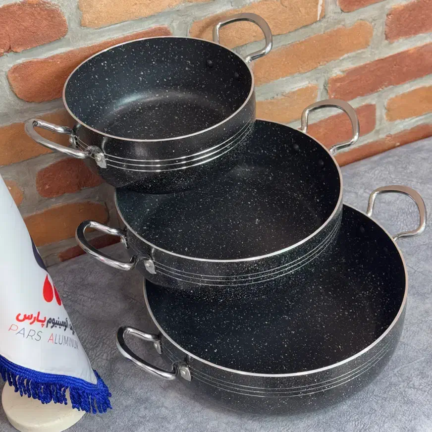 ۳ تابه گرانیتی ویژه عروس|ظروف پختوپز|قم, آرامستان بهشت معصومه|دیوار