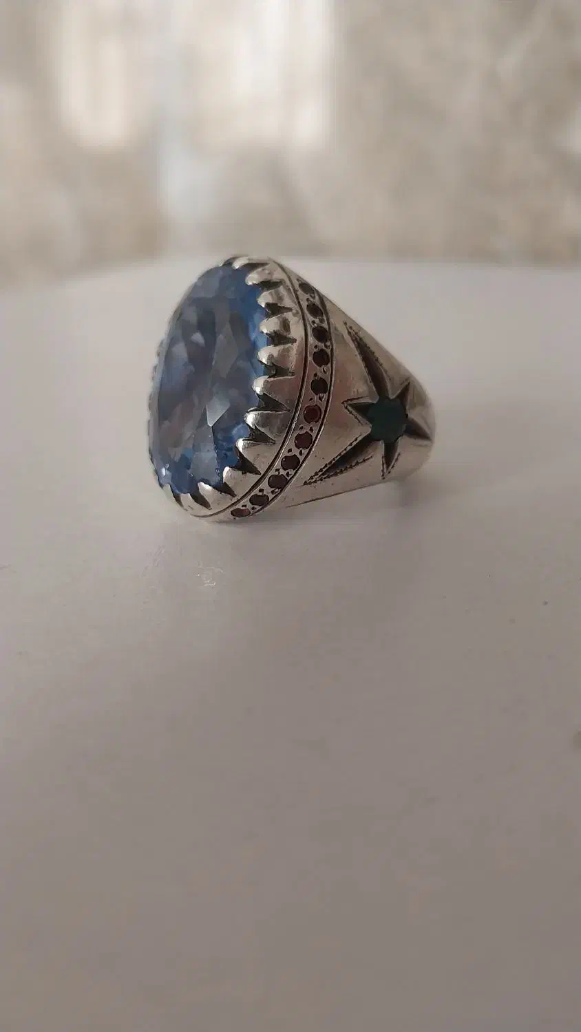 فروش سه انگشتر نقره با سنگ های توپاز.عقیق|جواهرات|بندر ماهشهر, |دیوار