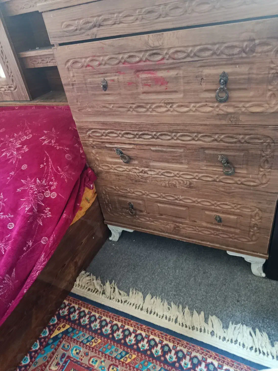 کشو وآینه وتخت|تخت و سرویس خواب|مشهد, کوشش|دیوار