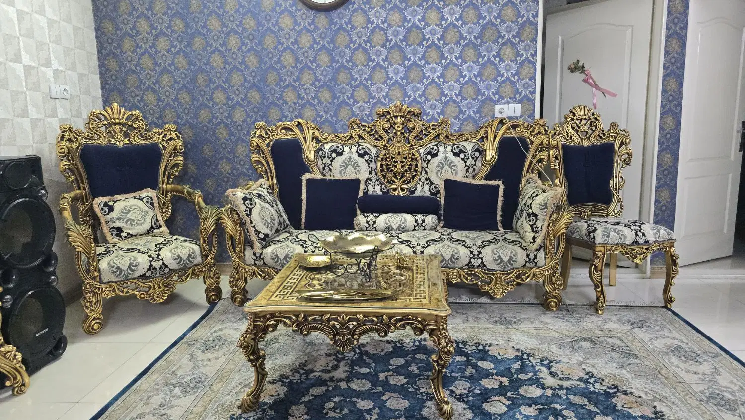 مبل استیل سلطنتی ۱۲نفره میزغذاخوری ۸ و میز تلوزیون|مبلمان خانگی و میز عسلی|تهران, اقدسیه (شهرری)|دیوار