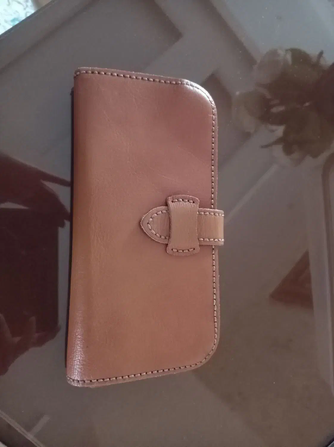 فروش کیف پول سه لت موبایلی دست دوز و چرم طبیعی|کیف، کفش، کمربند|الوند, |دیوار