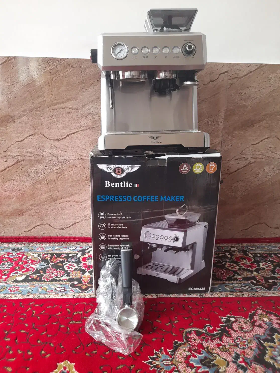 قهوه ساز بنتلی مدل 9335نیمه صنعتی آسیاب دار|سماور، چای‌ساز، قهوه‌ساز|ایلام, |دیوار