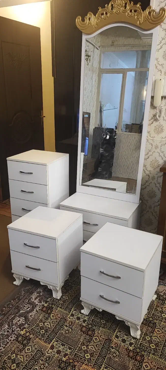 کمد فایل چهار کشور آینه قدی پاتختی دوکشو تخت|جاکفشی، کمد، دراور|کرمانشاه, |دیوار