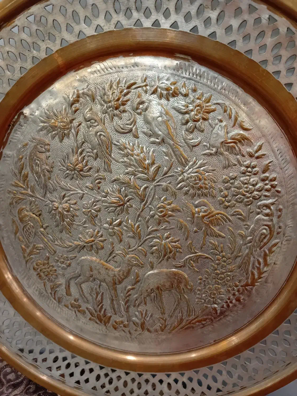 سینی قلم کار اصفهان مسی|کلکسیون اشیاء عتیقه|تهران, امین حضور|دیوار